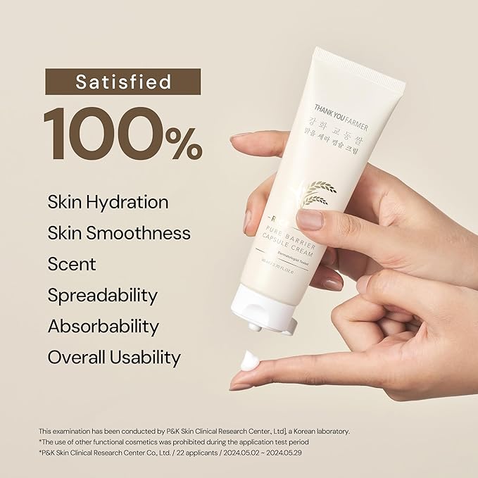 Rice Pure Barrier Capsule Cream - Moisturizing & Skin Barrier Cream | Hypoallergenic, Dermatologist Tested | Korean Skincare with Ceramide Capsules & Korean Rice Extract