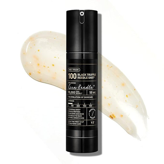 VT COSMETICS Black Truffle Reedle Shot 100 Serum with Black Truffle Extract & 24K Gold Spicule Microneedling Formula, Korean Skincare, 1.69 fl oz(50ml)