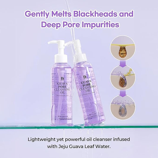 BENTON Guava Pore Cleansing Oil – Korean Facial Cleanser with Enzymes & Plant Oils for Blackhead Removal, Makeup Remover & Deep Pore Cleansing – Lightweight, Non-Greasy – 6.76 fl oz (200ml)