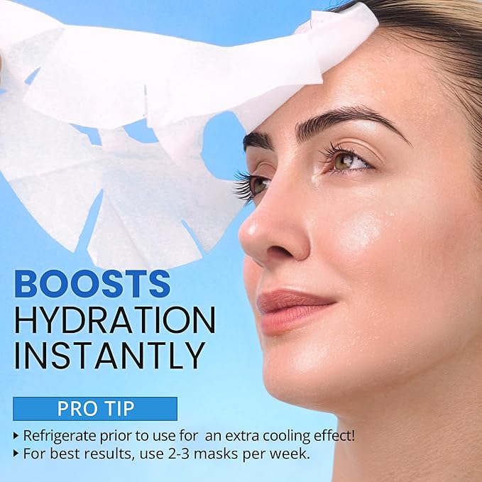 Ebanel 20 Pack Collagen Face Mask with Hyaluronic Acid, Vitamin C, Peptide, Aloe, Instant Brightening Hydrating Face Masks Skincare Korean Sheet Mask, Skin Firming, Lifting Anti Aging Facial Masks