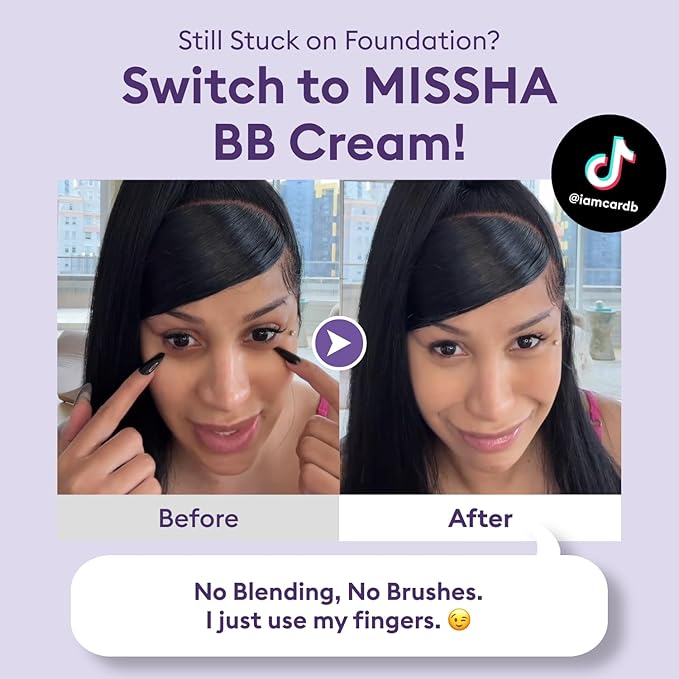 MISSHA M PERFECT COVER SERUM BB CREAM No.33 Tan -Tan with Warm Undertone, BB Cream by Cardi B Pick, Skin Tint, Tinted Moisturizer, Skin Care Foundation Makeup, Korean Makeup, 1.18 Fl oz