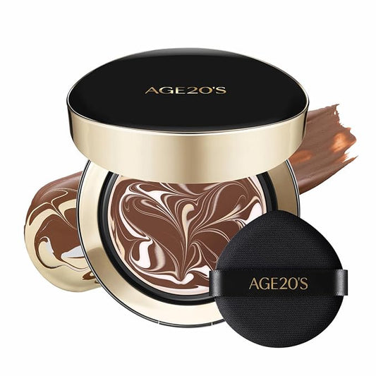 [Vegan] AGE20'S Signature Essence Pact | Pack of 1 | 41N MOCHA | Korean Cushion Foundation | Cream Foundation, Dewy & Glow Finish, Natural Coverage, SPF 50+