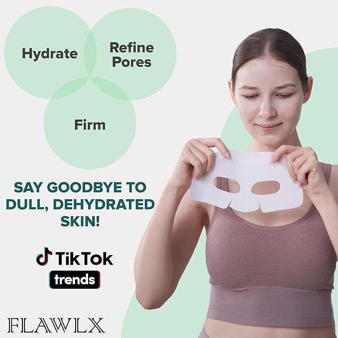 Flawlx Bio-Collagen Overnight Hydrogel Face Mask Hydrating Korean Skincare Pore Minimizing 45g 5-Pack