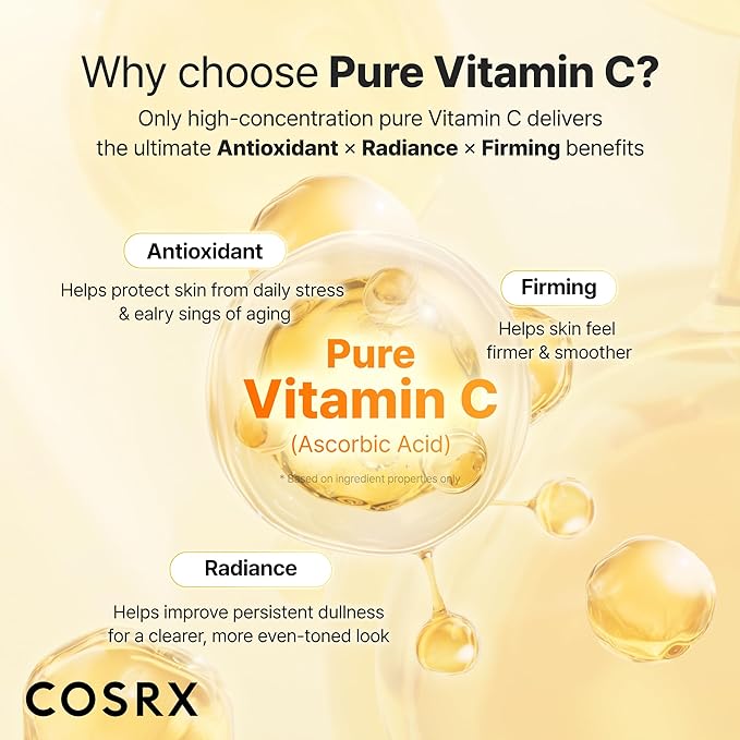 COSRX Advanced Pure Vitamin C 23% Serum with Vitamin E & Glutathione (Renewal), Korean Vitamin C Serum for Fine Lines, Uneven Skin Tone & Dull Skin, 0.67oz, Korean Skin Care
