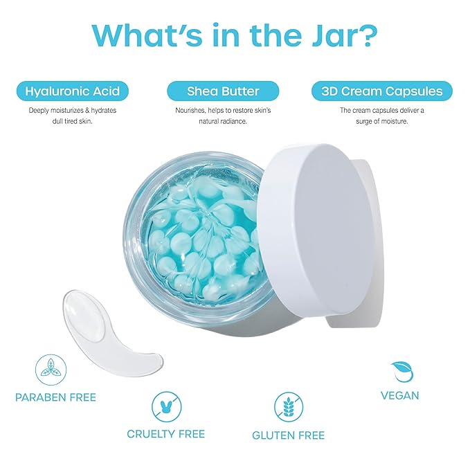 masque BAR My Ingredients Hydrating Capsule Cream Face Moisturizer, Hyaluronic acid based moisturizer, Boba face cream with Niacinamide, Korean skin care 50ml