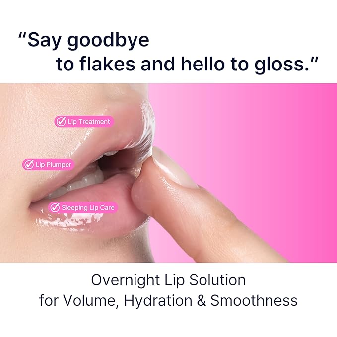 Perfect Sleep Lip Collagen 0.50fl.oz, Intensive Collagen Lip Sleeping Mask Infused with Peptides, Rice Protein & Willow Bark Extract for Overnight Plumping, Repairing & Smoothing, Korean Lip Treatment