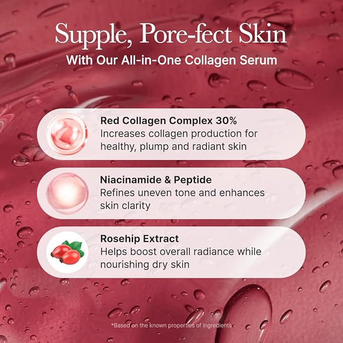 Arencia Overnight Red Smoothie Face Mask Serum, Glowing & Soothing with 30% red collagen, Niacinamide, Peptide, Vitamin E