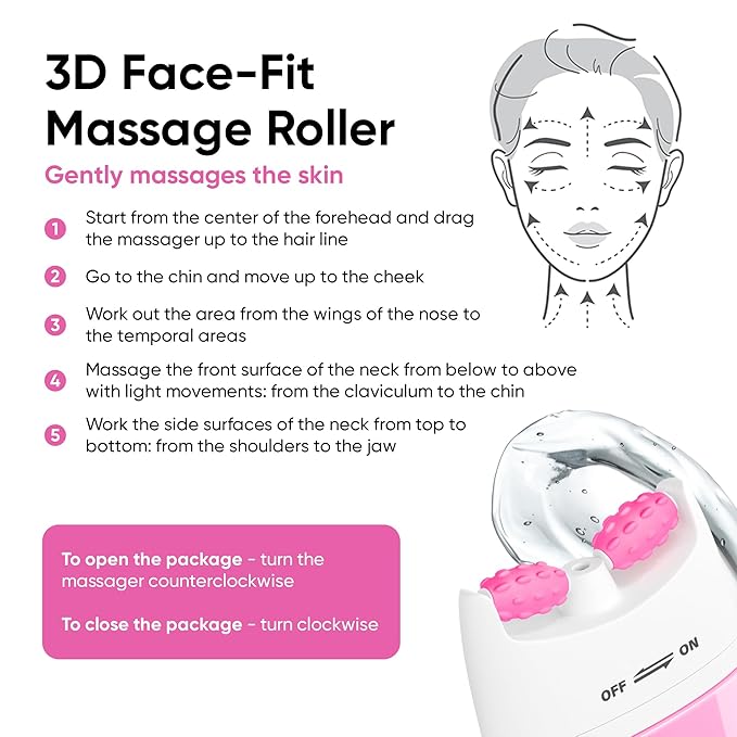 7DAYS Hyaluronic Acid Neck Firming Cream with Roller - Korean Anti Aging Face Moisturizer, 2 in1 Neck Cream & Face Cream, Brightening & Hydrating Skincare with Face Roller & Neck Massager | 1.35 fl oz