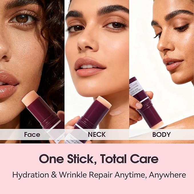 Calcium Multi Balm Stick for Face, Eyes, Lips & Neck – Korean Collagen Moisturizing Balm with Vitamin D & Shea Butter – Firming, Hydrating & Skin Barrier Care Stick for All Skin Types（2PCS）