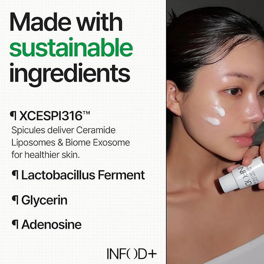 INFODPLUS Korean Skin Care Sensitive Face Cream, Fragrance-Free Lightweight Moisturizer with Ceramides & Panthenol, Skin Barrier Support & Deep Hydration, Low pH Daily Cream for AM/PM Use, 50ml