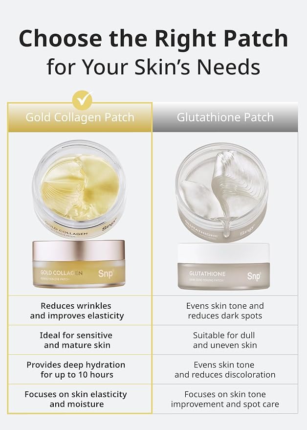SNP 125Da Collagen + 24K Gold Perfection Eye Patch | Nourishing Under Eye Patches for Wrinkles and Dark Spots | Under Masks for Puffy Eyes and Dark Circles | Korean Collagen Skincare | 60 Patches