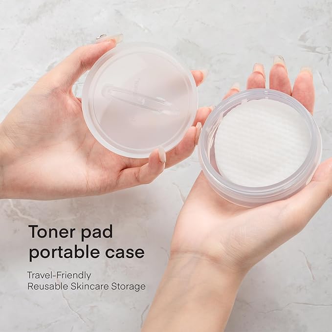 Small Travel Containers for Skincare: 2 Jars Korean Mini Containers with Lids for Toner Pads & Under Eye Patches DIY - Travel-Friendly, Reusable, Leak Proof Skincare Storage, Made in Korea