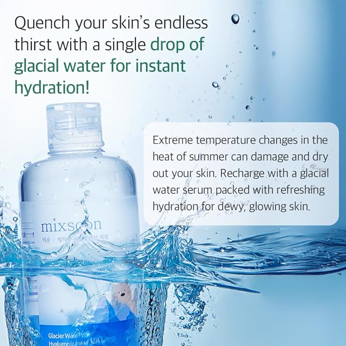 mixsoon Essential Glass Skin Duo Set - Bean Essence + Glacier Water Hyaluronic Acid Serum, Gentle Formula for Smooth, Radiant Skin 150ml / 5.07 fl. oz. Korean Glass Skin Care