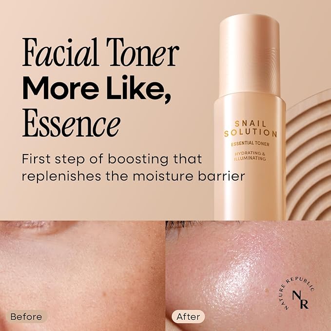 Nature Republic Snail Mucin (Toner & Emulsion) Set - Korean Skincare, Hydrating&Repair with Niacinamide, Face Moisturizer, Moisturizing Skin Care, Glowy Skin