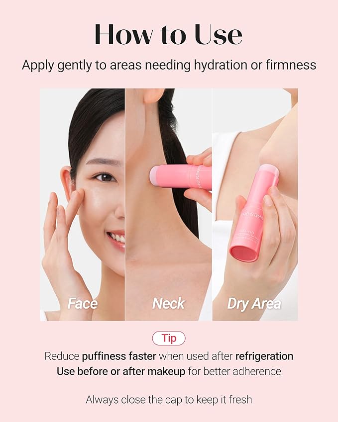 THESAEM Iceland Hydrating Collagen Eye Stick 0.38 oz 2 Pack - Anti-wrinkle Moisturizing Eye Balm for Saggy Skin – Under Eye Treatment - Balm to Smooth Skin Texture - Rose Scent