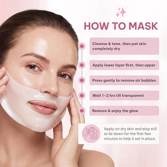 Quasi Bio-Collagen Face Mask Overnight – Hydrating Korean Sheet Mask – Niacinamide & Low Molecular Collagen – Firming & Smoothing Skincare for All Skin Types – 4 Masks