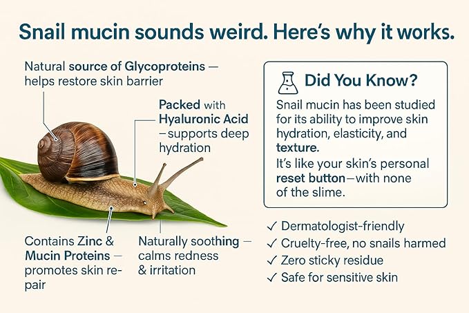 WELLUTION Snail Mucin Essence - Hyaluronic Acid Serum, Korean Anti Aging Skincare, Fragrance-Free, Non-Sticky, Made in USA