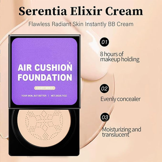 Serentia Elixir Cream Flawless Radiant Skin Instantly, Oberse Elixir BB Cream Korean - Natural Look & Hydrating, Water & Sweat-proof (02# Ivory - Buff Beige)