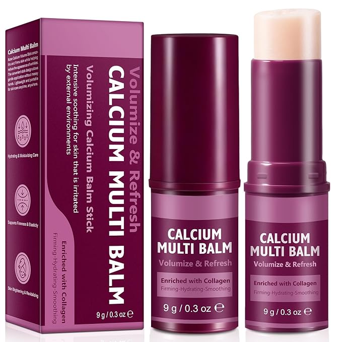 Calcium Multi Balm Stick 2pcs, Calcium Volume Multi Balm, Anti-Aging Korean Collagen Cream for Hydrating & Moisturizing, Firming & Lifting Skin of Face, Neck & Eyes