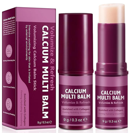Calcium Multi Balm Stick 2pcs, Calcium Volume Multi Balm, Anti-Aging Korean Collagen Cream for Hydrating & Moisturizing, Firming & Lifting Skin of Face, Neck & Eyes