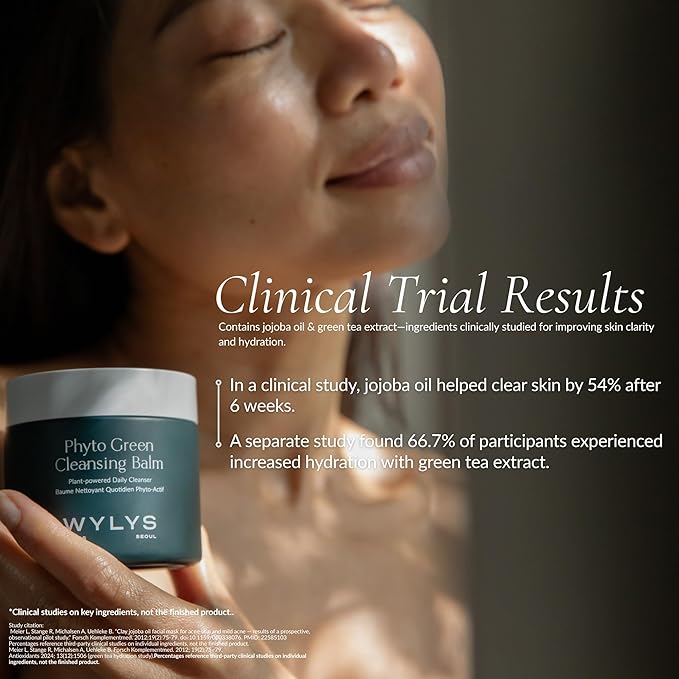 Korean Green Cleansing Balm Makeup Remover All Natural K Beauty | Gentle Daily Face Cleansing Balm for Dry Skin | Jojoba, Babassu, Apricot, Green Tea Oil & More