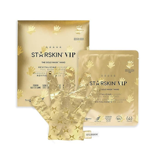 STARSKIN VIP Gold Mask Hand, Revitilizing Hand Mask for all Skin Types, Korean Skin Care, Hydrating and Moisturizing with Shea Butter and Bulgarian Rose Oil, K Beauty Skincare (1 Pack)