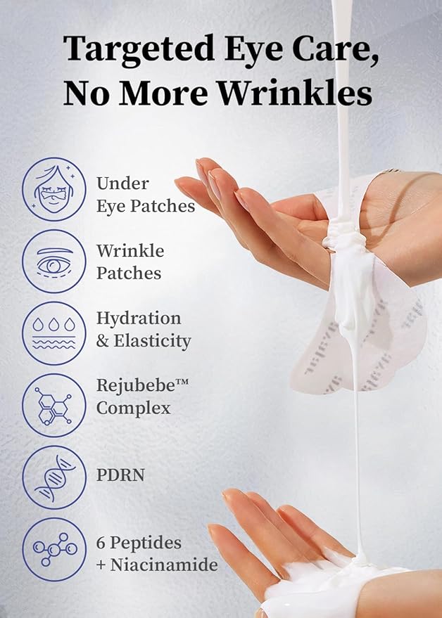 Avajar Collagen Eye Patches, Anti-Aging Under Eye Patches for Wrinkles & Dark Circles with PDRN, Peptides and Niacinamide, Firming & Hydrating Korean Eye Mask, 5 Sheets