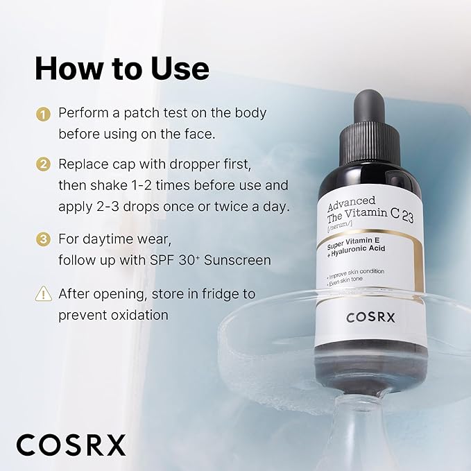 COSRX Advanced Pure Vitamin C 23% Serum with Vitamin E & Glutathione (Renewal), Korean Vitamin C Serum for Fine Lines, Uneven Skin Tone & Dull Skin, 0.67oz, Korean Skin Care