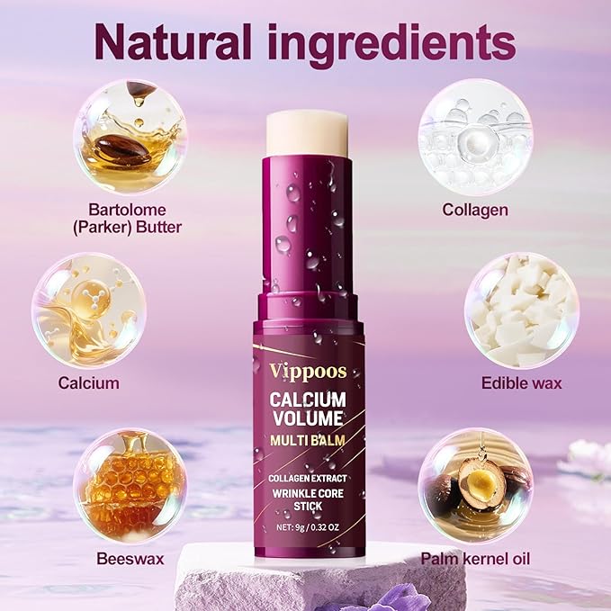 Calcium Multi Balm Stick- Calcium Volume Multi Balm,Korean Collagen Hydrating Stick, Anti-aging,Hydrating Cream, Hydration, Firm skin, Suitable for Face, Eyes, Neck,non-greasy,For All Skin Types