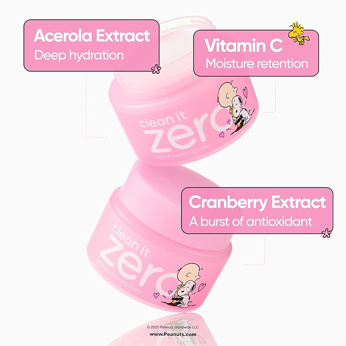 BANILA CO Clean it Zero Original Cleansing Balm Snoopy Edition | Korean Makeup Remover with Exclusive Keychain | Facial Cleanser for All Skin Types | Vegan Formula (100ml / 3.38 fl. oz)