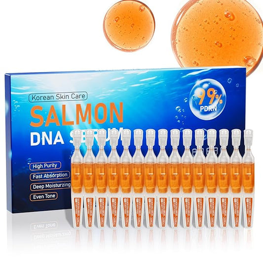 Salmon DNA Serum,99% PDRN Serum For Face Anti Aging One Day With Recombinant Collagen,Glutathione,Hyaluronic Acid,Korean Skin Care For Deep Hydration,Firming & Uneven Skin Tone,0.07 Fl.Oz x 15e