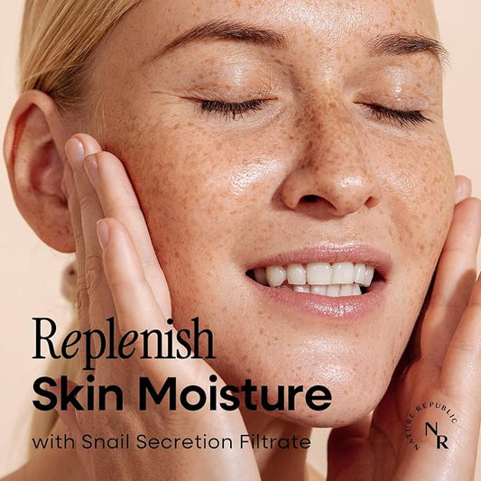 Nature Republic Snail Mucin (Toner & Emulsion) Set - Korean Skincare, Hydrating&Repair with Niacinamide, Face Moisturizer, Moisturizing Skin Care, Glowy Skin