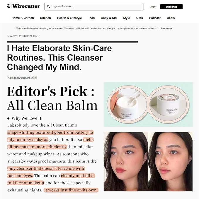 HEIMISH All Clean Balm Mandarin 4.0fl.oz/120ml - Cleansing Balm, Waterproof Makeup Remover, Face Cleanser, Oil Based Cleanser, Korean Skincare with Natural Aroma Oil, Vegan, For All Skin Types