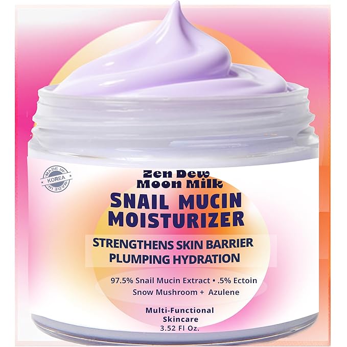 Moon Milk Snail Mucin Moisturizer Gel Cream (3.52 oz) Korean Snail Mucin Serum Cream that Replenishes Moisture & Leaves Skin Brighter, Plumper, Soothed & Smooth