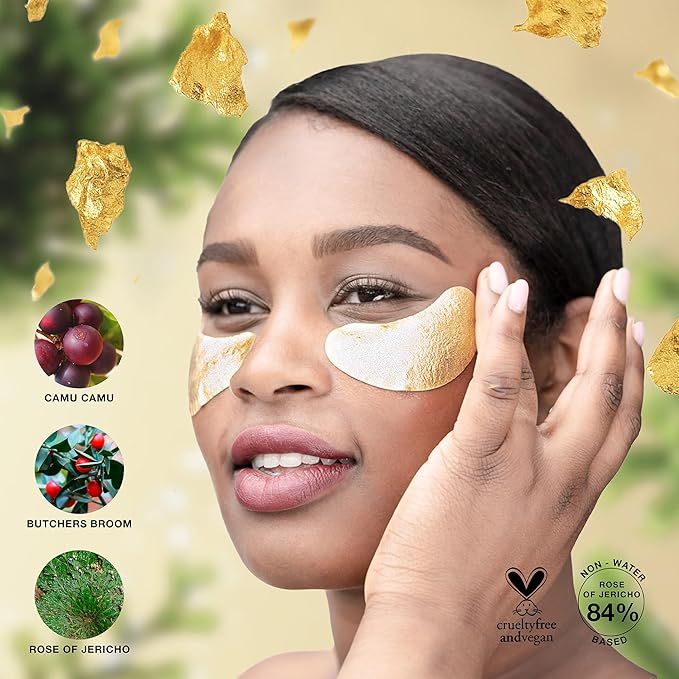 STARSKIN VIP Gold Mask Eye 5 Pack, Gold Undereye Mask Patches, Eye Masks for Puffy Eyes and Wrinkles, Revitalizing and Hydrating Eye Patches, For Dark Circles Under Eye Treatment, Korean Skincare