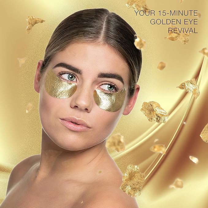 STARSKIN VIP Gold Mask Eye 5 Pack, Gold Undereye Mask Patches, Eye Masks for Puffy Eyes and Wrinkles, Revitalizing and Hydrating Eye Patches, For Dark Circles Under Eye Treatment, Korean Skincare