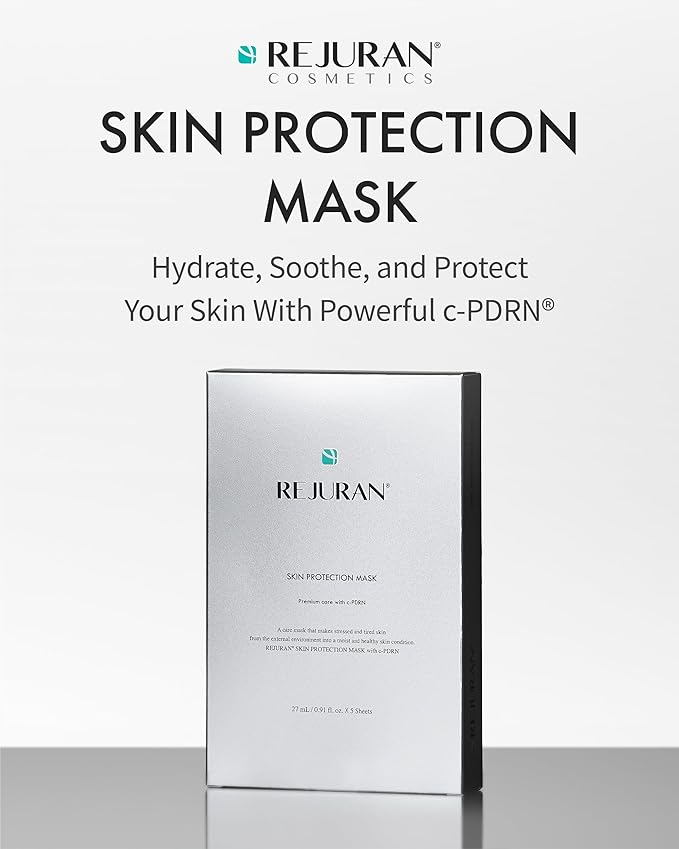 REJURAN® c-PDRN® Korean Skin Care Bundle – Turnover Ampoule Serum (1.01 fl oz) & Skin Protection Hydrating Sheet Mask (5-Pack) for Firming, Soothing & Repairing Irritated Skin with Salmon DNA
