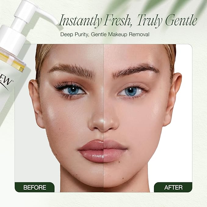 LASHVIEW Heartleaf Cleansing Oil for Sebaceous Filaments & Blackheads - Korean Double Cleansing Face Oil, Pore Control Makeup Remover for Sensitive Skin, 6.76 fl oz