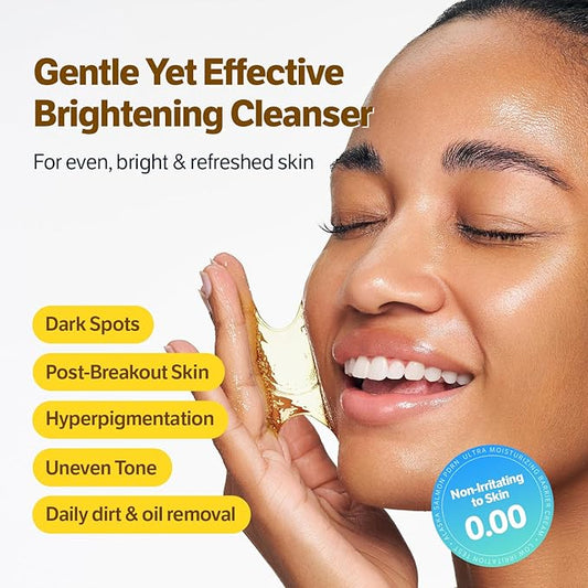 SUNGBOON EDITOR Kojic Turmeric Capsule Brightening Cleanser for Uneven Spots, Acne-prone Skin & Blackhead | Low pH Gentle Gel Face Wash | Kojic Acid & Niacinamide | Korean Skincare