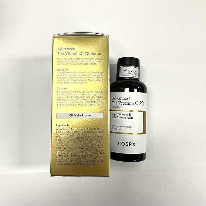 COSRX Advanced Pure Vitamin C 23% Serum with Vitamin E & Glutathione (Renewal), Korean Vitamin C Serum for Fine Lines, Uneven Skin Tone & Dull Skin, 0.67oz, Korean Skin Care