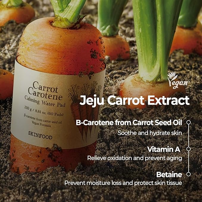 SKINFOOD Carrot Carotene Daily Sheet Mask, Korean Skincare Hack, 5-Minute Quick Hydrating, Soothing & Moisturizing Face Mask for Dry Skin, Glass Skin, Bulk Pack (30EA)