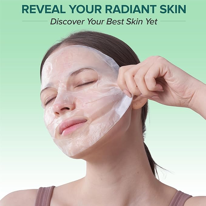 Flawlx Bio-Collagen Overnight Hydrogel Face Mask Hydrating Korean Skincare Pore Minimizing 45g 5-Pack