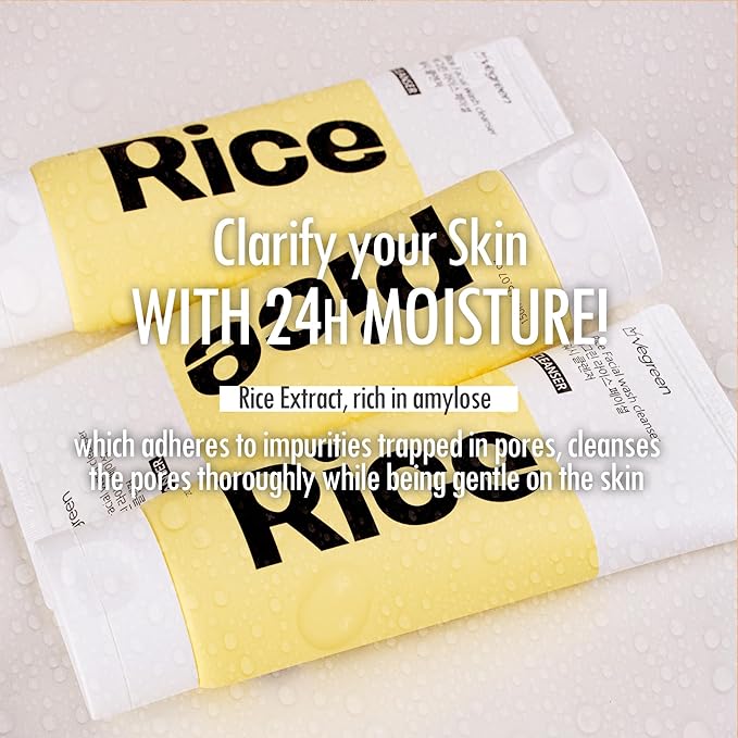 VEGREEN Rice Bran Facial Cleanser: Gentle Low pH Face Wash for Sensitive Skin - Hydrating & Brightening Korean Gel Cleanser, Fragrance-Free, Vegan Formula, 150ml (5.07 fl.oz)