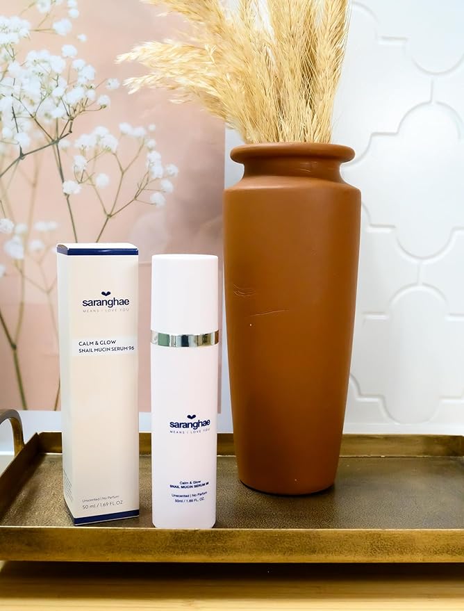 Love Saranghae Calm & Glow Snail Mucin Serum 96 – Hydrating Facial Essence with Korean Skincare Formula for Smooth, Dewy Skin – Lightweight, Non-Sticky Texture for Daily Use