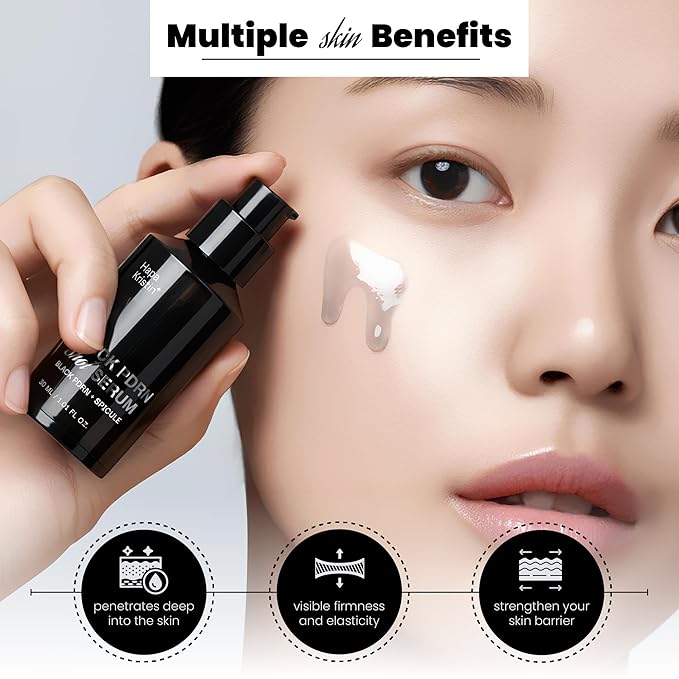 HAPA KRISTIN Black PDRN Shot Serum, 7 Peptides Barrier Repair, Spicule Microneedling for Firming Glow Glass Skin, Dark Spots & Hyperpigmentation, Plumping, Korean Skincare Pore Minimizer, 1.01 Fl Oz
