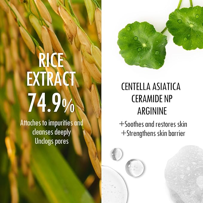 VEGREEN Rice Bran Facial Cleanser: Gentle Low pH Face Wash for Sensitive Skin - Hydrating & Brightening Korean Gel Cleanser, Fragrance-Free, Vegan Formula, 150ml (5.07 fl.oz)