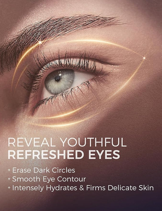 Retinol Eye Cream for Dark Circles with Caffeine Peptides Niacinamide Tranexamic Acid, Under Eye Cream for Puffiness and Eye Bags, Hydrating Firming Korean Eye Care 1.06 oz Silver